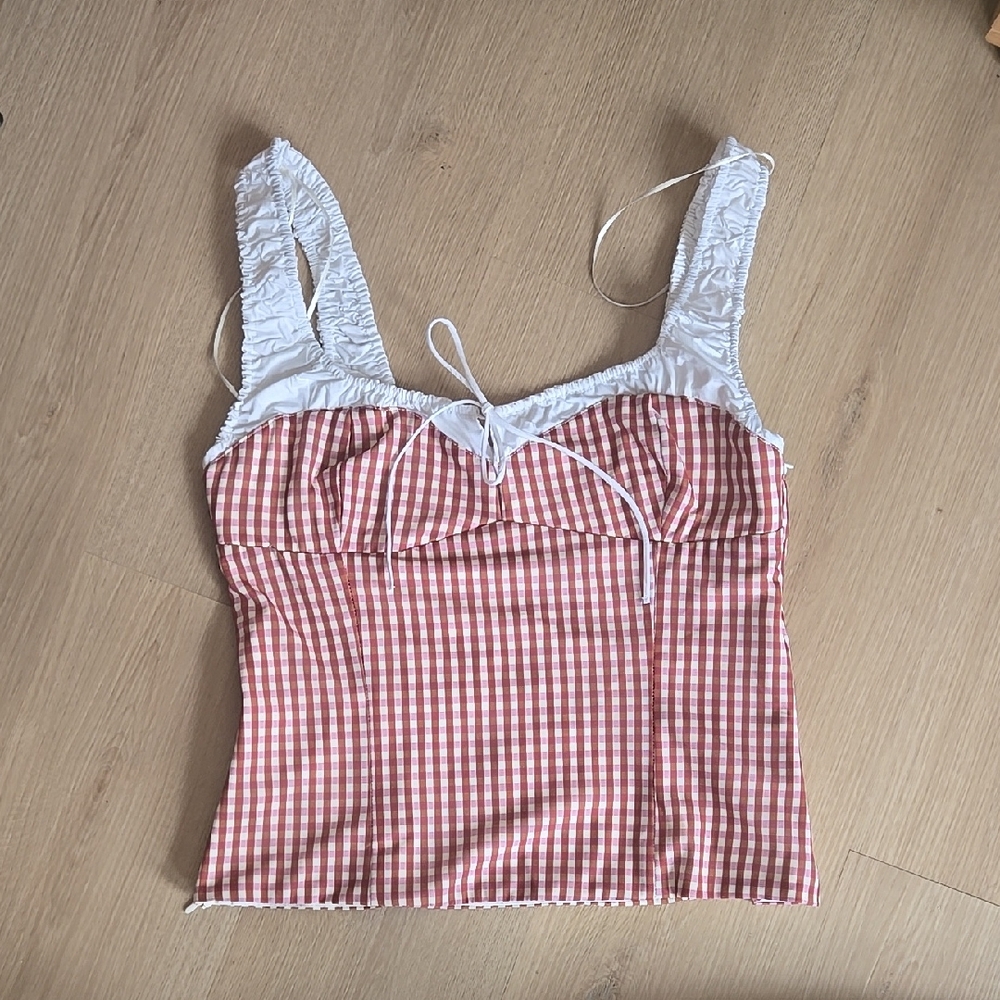 Zara Corset Like Gingham Top
